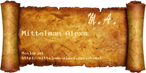 Mittelman Alexa névjegykártya